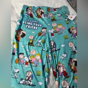 Brief Insanity Women's Snoopy Cartoon Print Pajama Pants - Teal